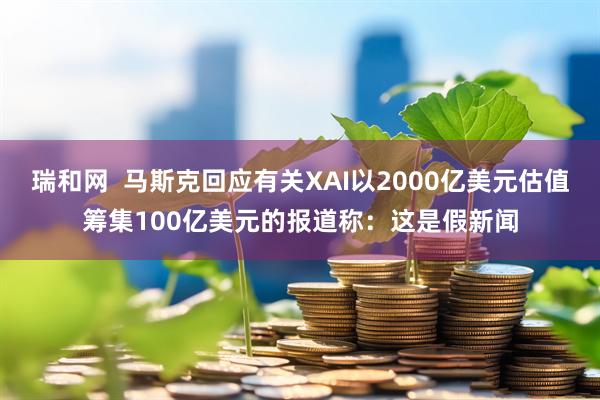 瑞和网  马斯克回应有关XAI以2000亿美元估值筹集100亿美元的报道称：这是假新闻