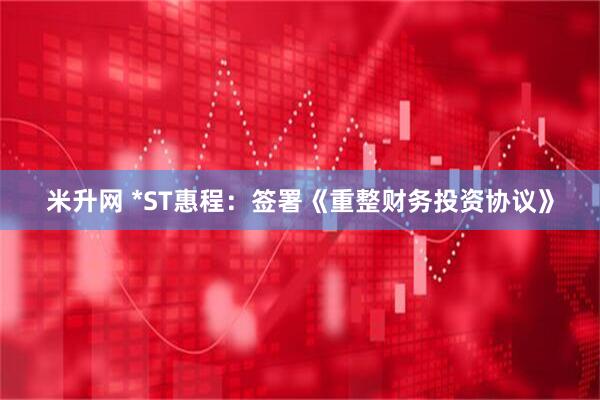 米升网 *ST惠程：签署《重整财务投资协议》