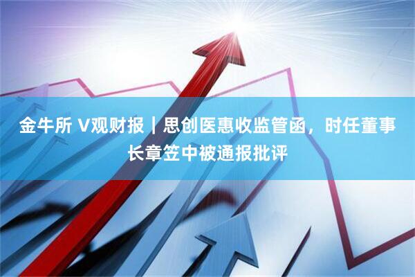 金牛所 V观财报｜思创医惠收监管函，时任董事长章笠中被通报批评